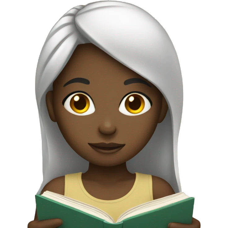 African girl reading  emoji