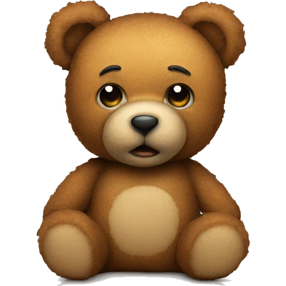 Worn teddy bear with stuffing around it  emoji