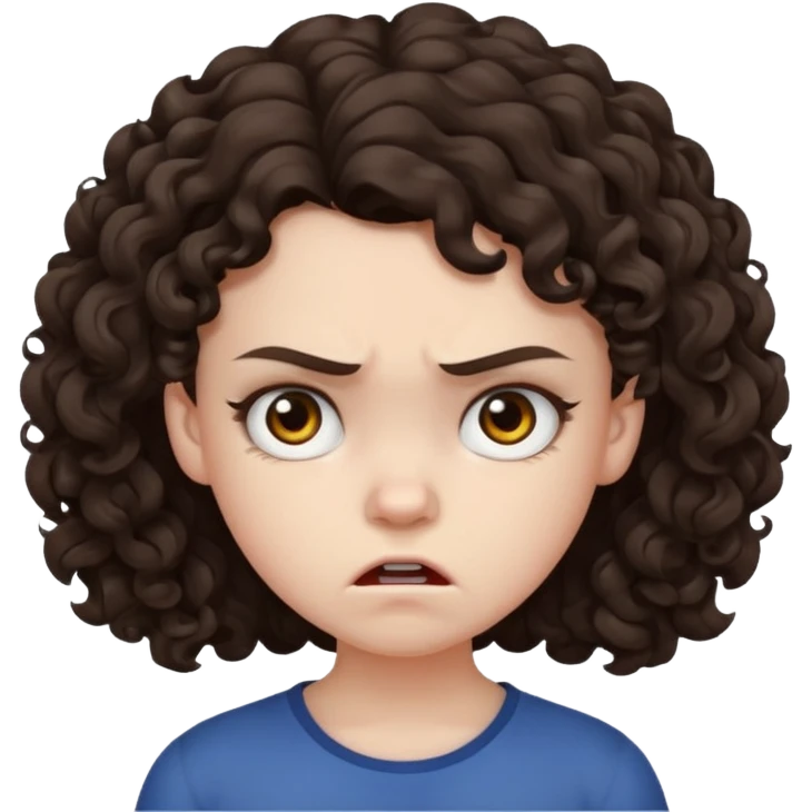 11 years old curly dark brown hair hate the world emoji