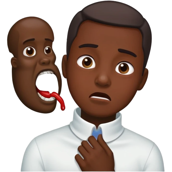 A guy choking himself  emoji
