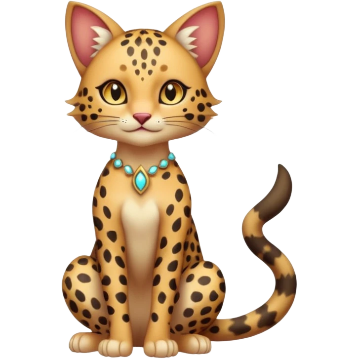 Small Fairy-like Gembond Torracat-Leopard-goddess  (full body) emoji