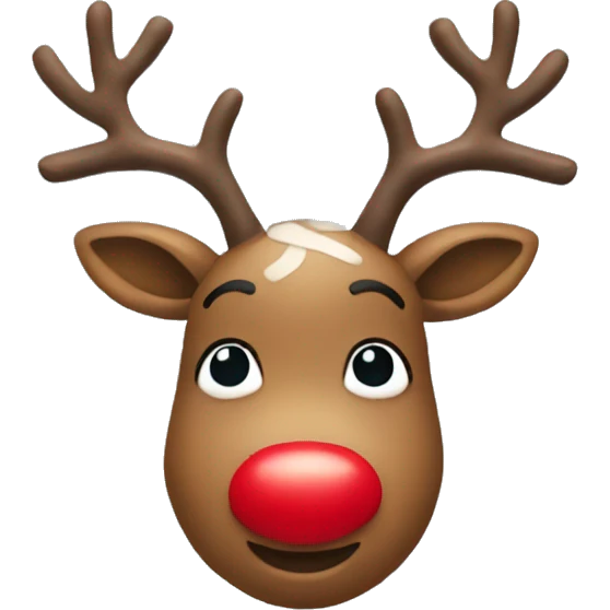 red nosed reindeer emoji