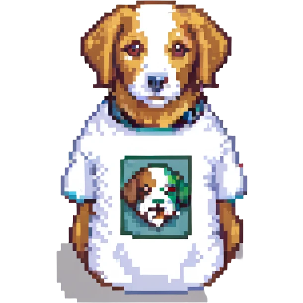 dog wearing a t-shirt emoji