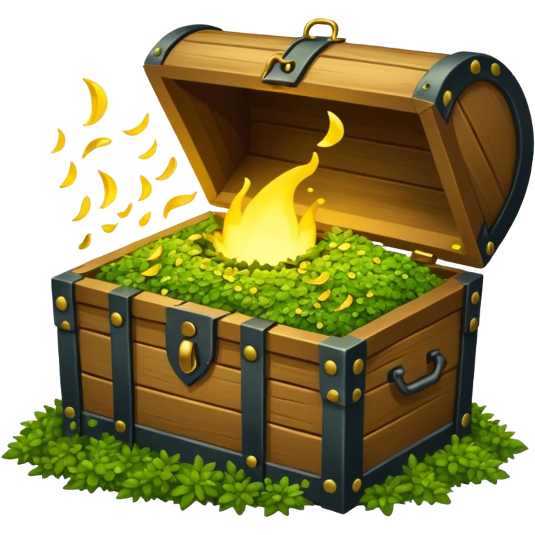 moss treasure chest spilling glowing seeds emoji