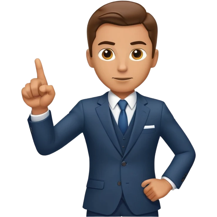 Confident business leader pointing forward with determination emoji