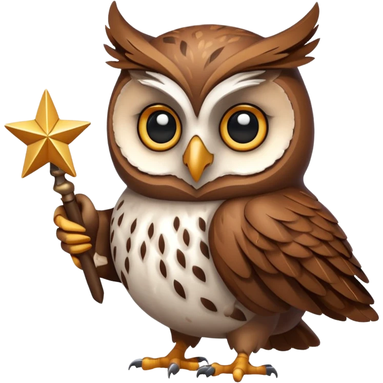 Owl holding a star emoji
