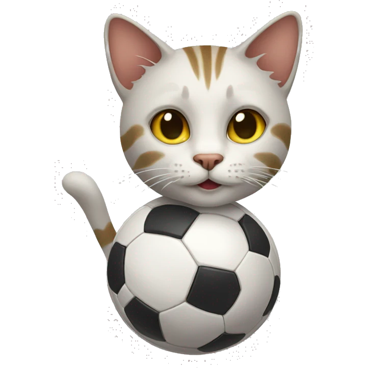 Cat playing soccer  emoji