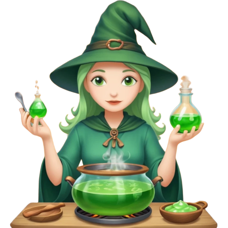 green witch cooking potion emoji