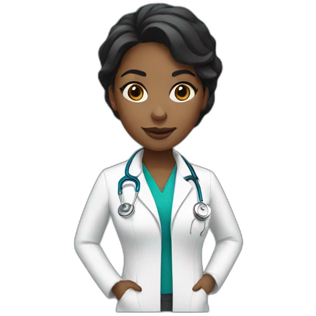 Pretty black female doctor emoji