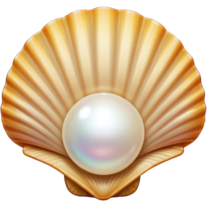 light beige open shell with pearl emoji