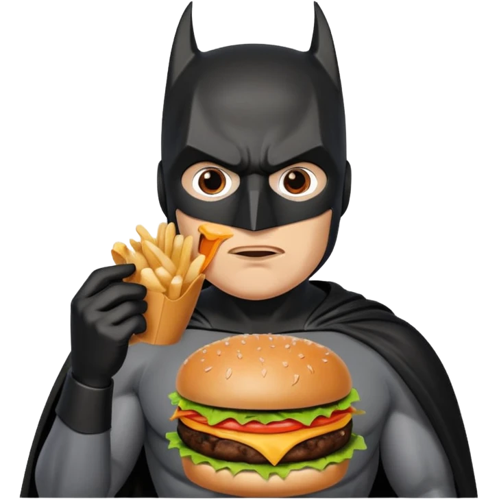 Batman eating a burger emoji