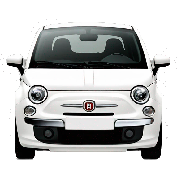 Fiat 500 2014 white front emoji
