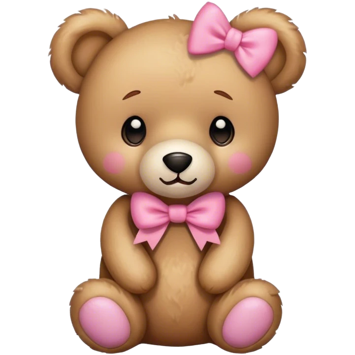 A teddy bear with a pink bow emoji