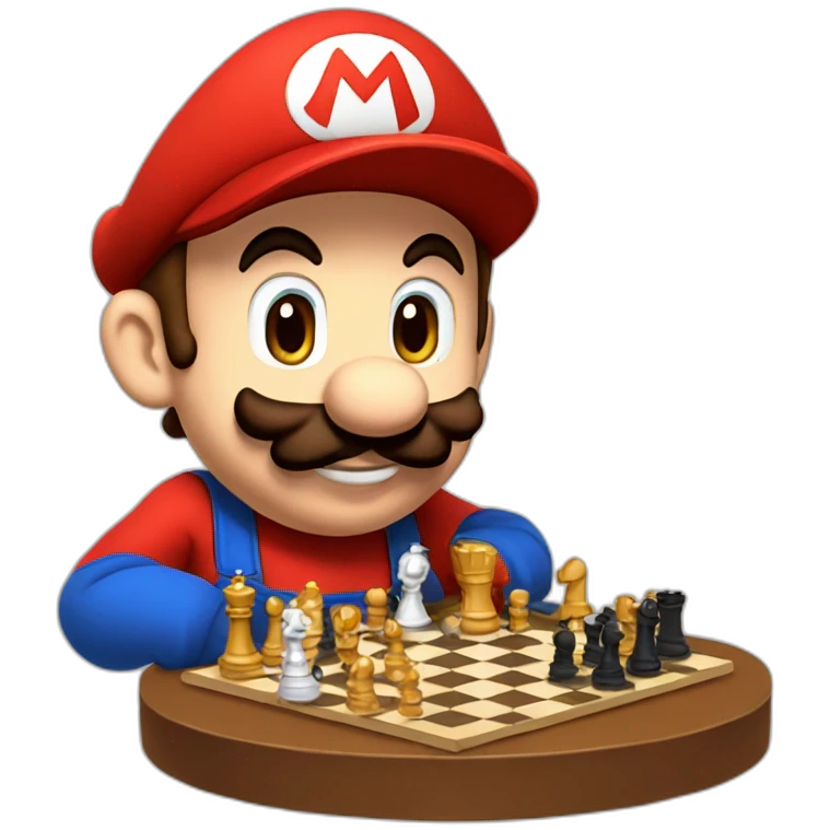 Super Mario playing chess emoji