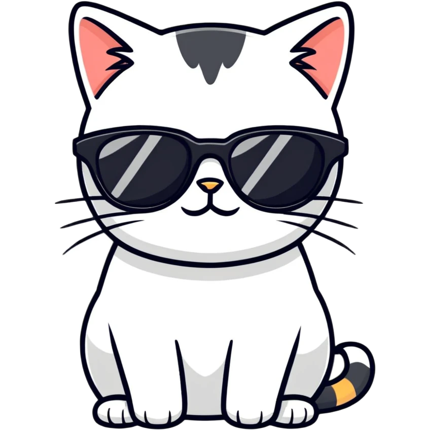 Cat with sunglasses emoji