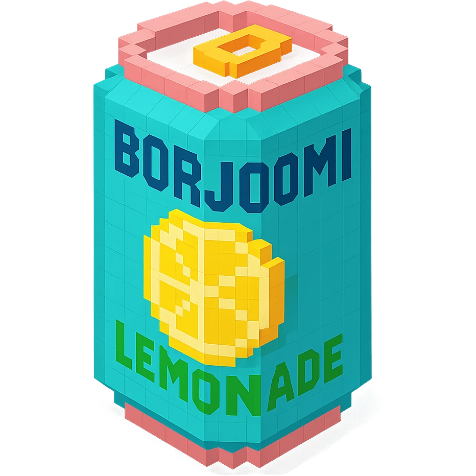 Borjomi lemonade can with a refreshing design emoji