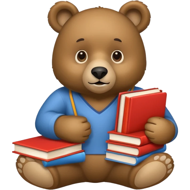 student bear with books emoji