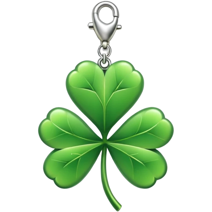 Lucky clover charm – green four-leaf clover.
 emoji