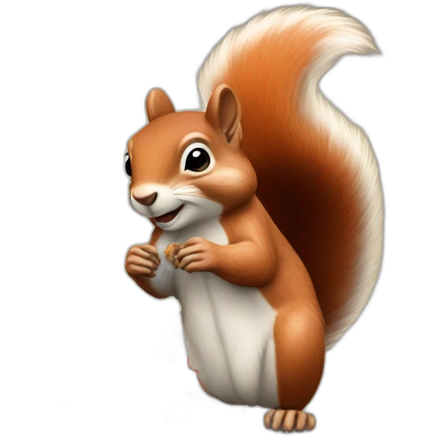 squirrel with a maple leaf in its paws emoji