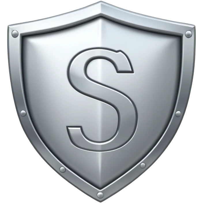 Silver shield with letter “S” emoji