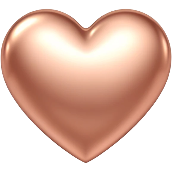 Glowing rose gold heart with soft light effect emoji