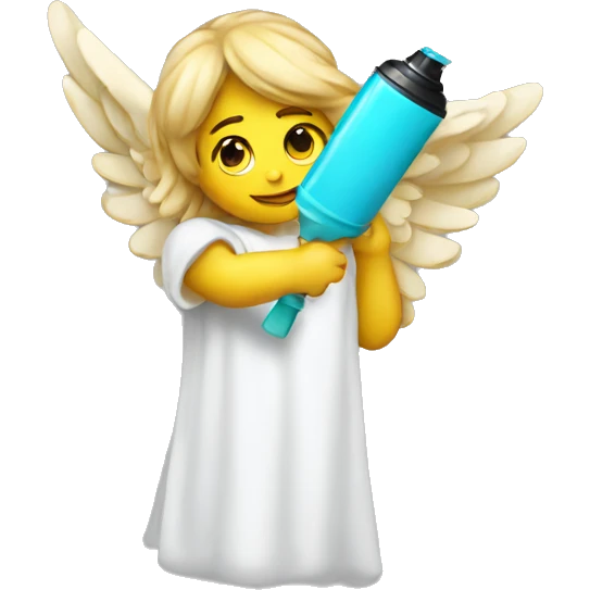Angel with spray paint can emoji