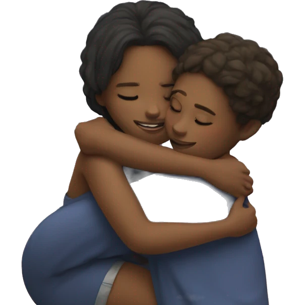 The girl hug a moon  emoji