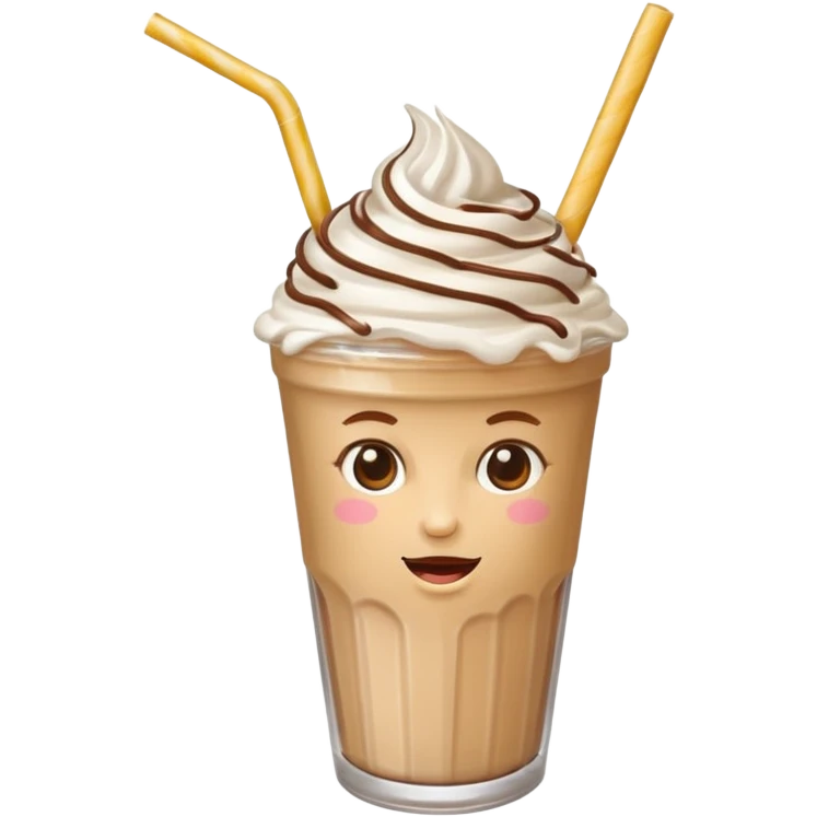 milkshake with a face and earrings emoji