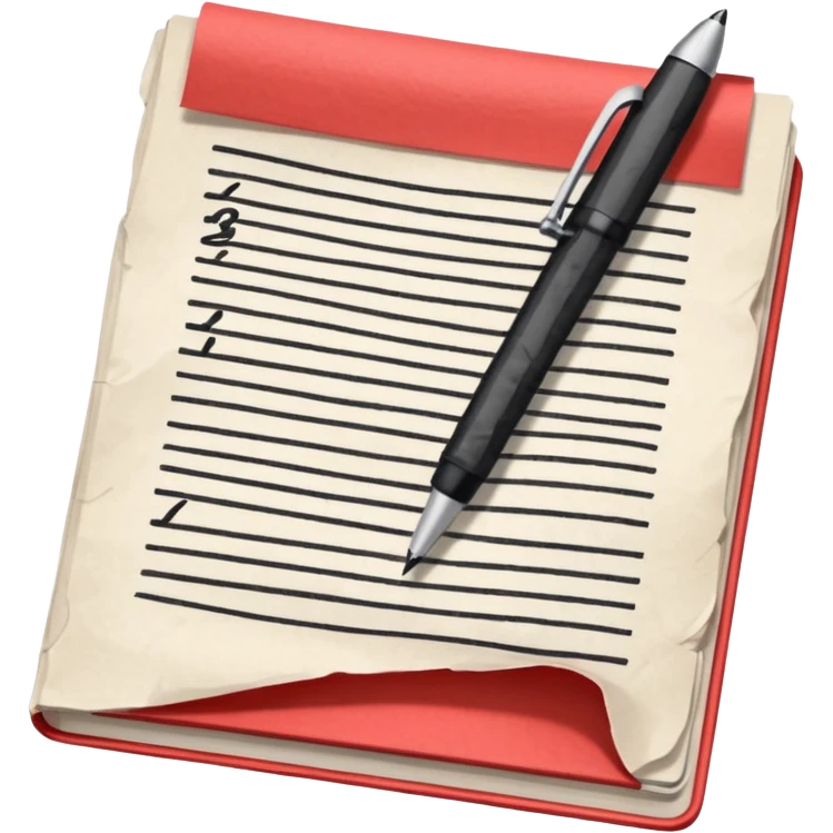 a paper manuscript that is a screenplay with a ballpoint pen emoji