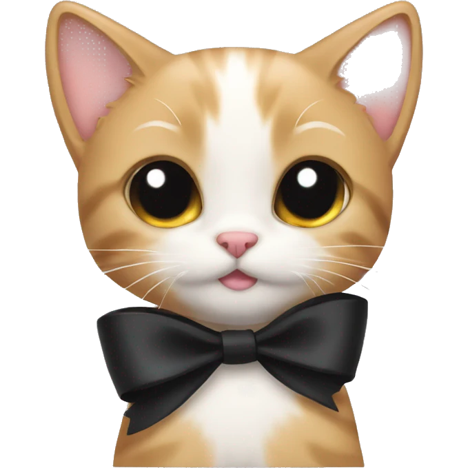 kitty with black bow emoji