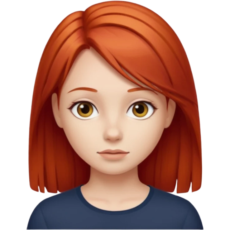 Chica con el pelo liso y rojo  emoji