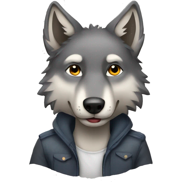 Wolf in love emoji
