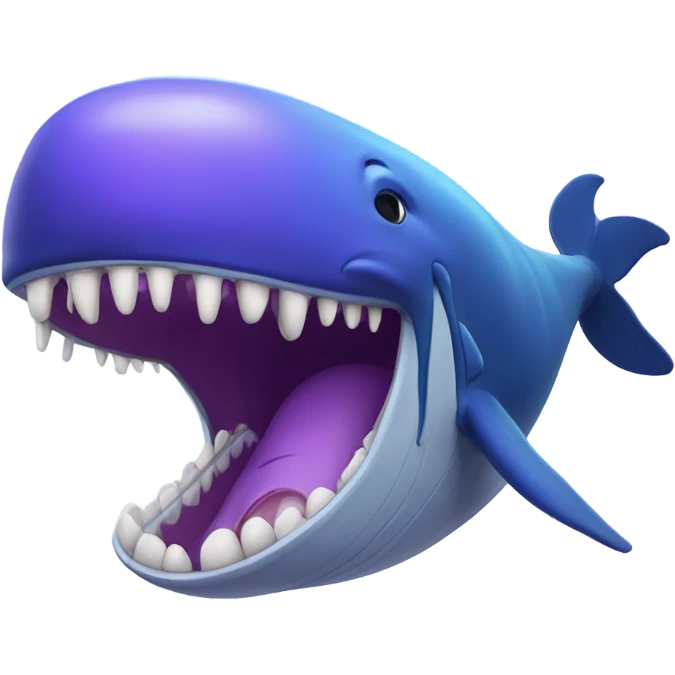 Blue whale purple, open mouth emoji