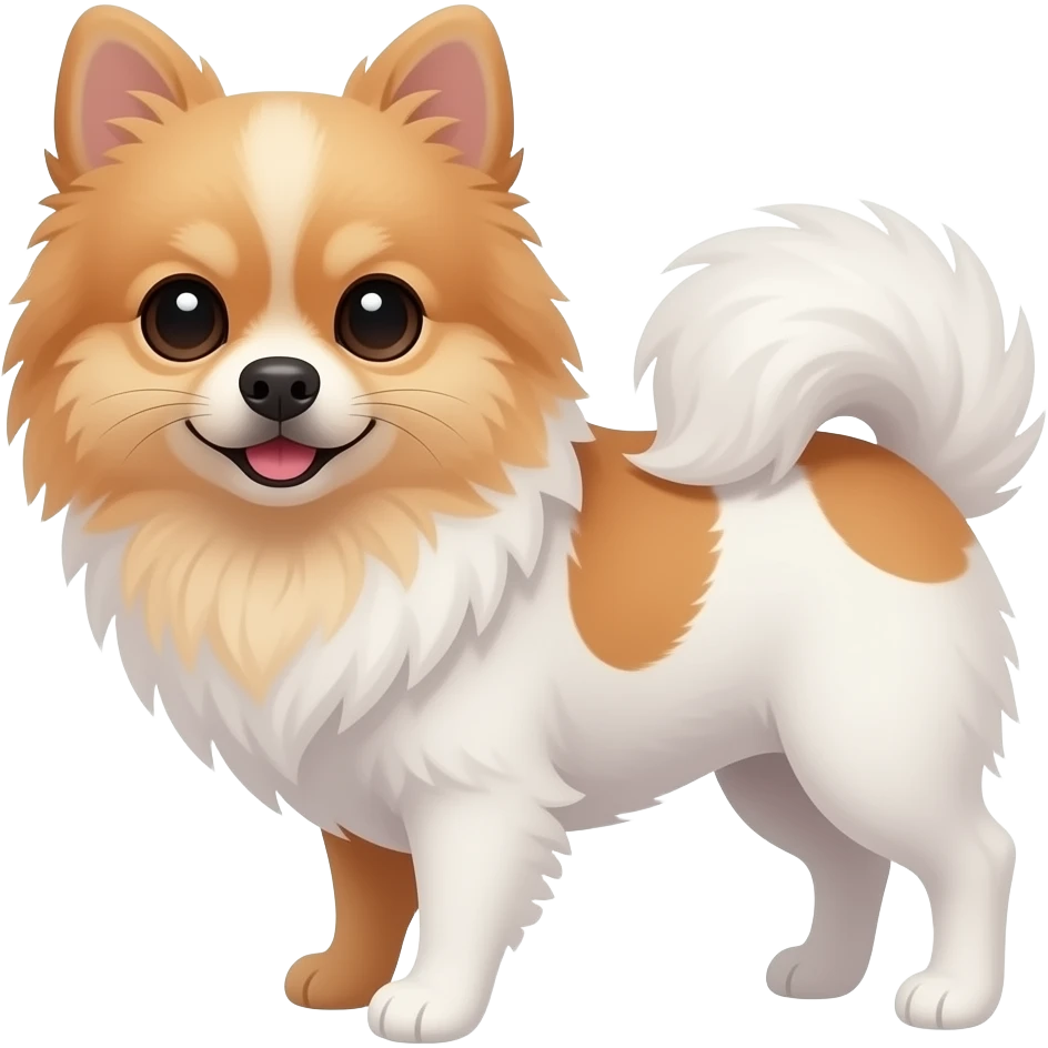 pomeranian 3/4 dog, 1/4 maltese emoji emoji
