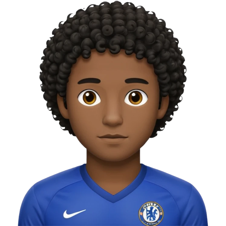 Chelsea player Esteban, with short curly hair and dark skin. emoji