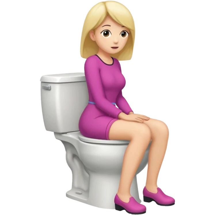 Women sitting on toilet with butt open emoji
