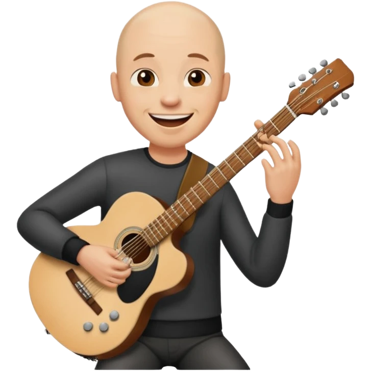guitar player bald emoji