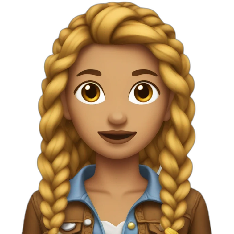 cowgirl braided hair emoji