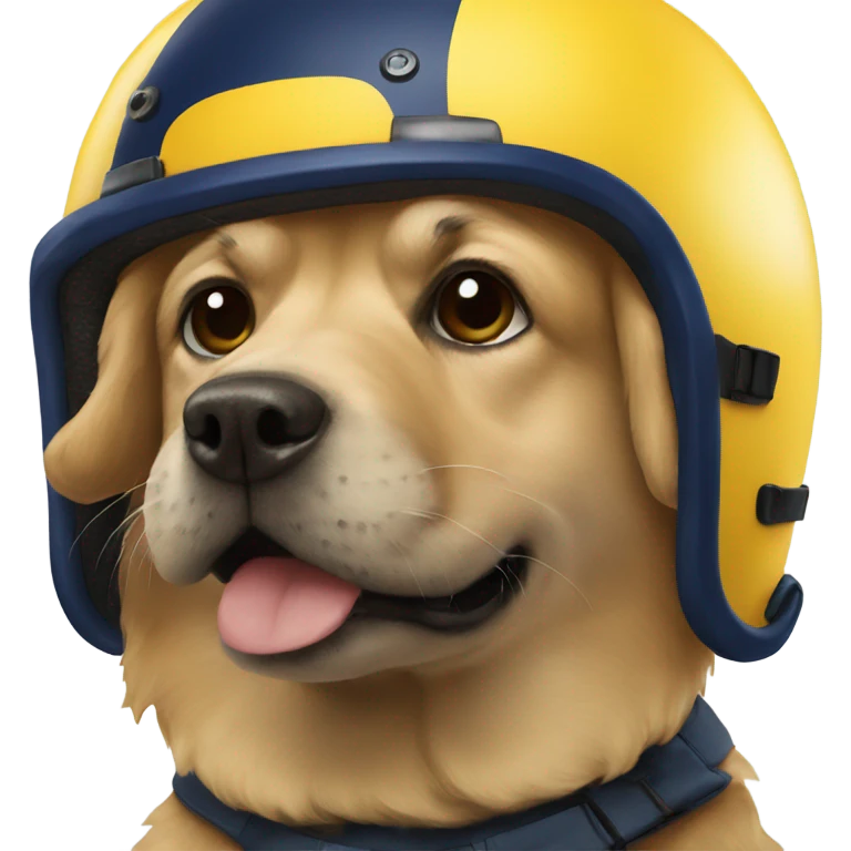 Dog with Michigan helmet  emoji