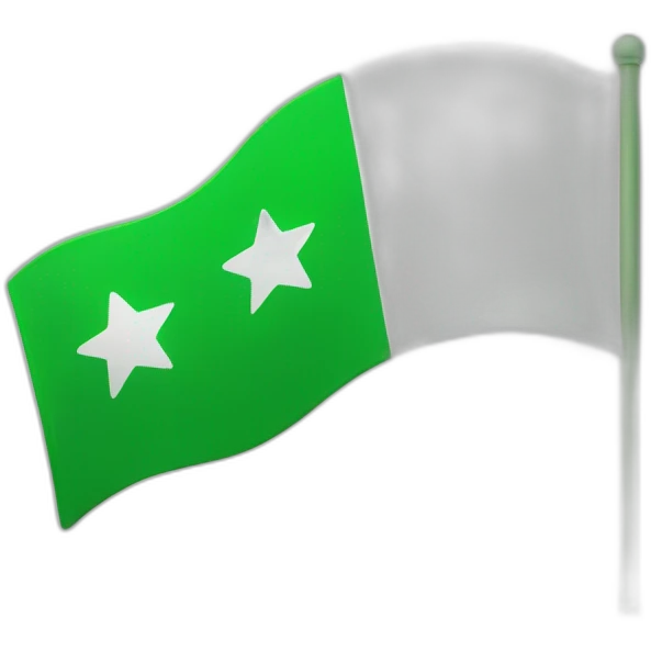 green flag with white star emoji