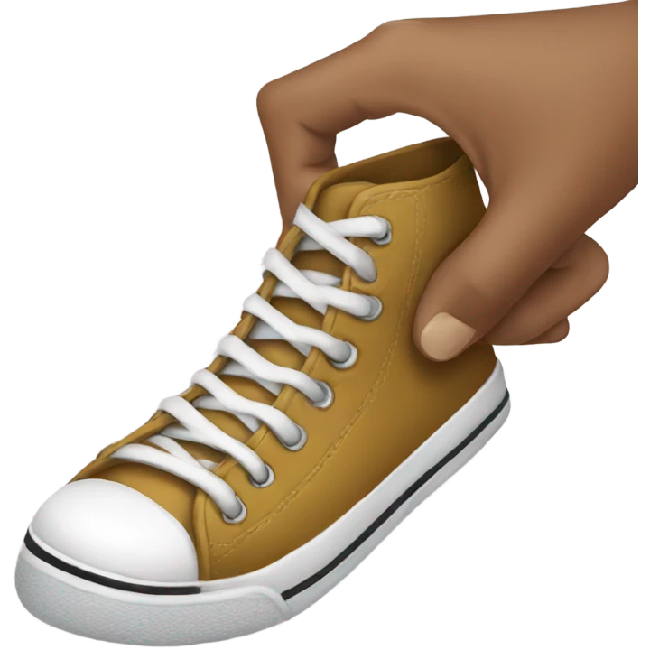 Hand holding shoe emoji