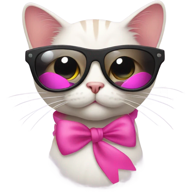 Cat with sunglasses I with a pink Ruben  emoji