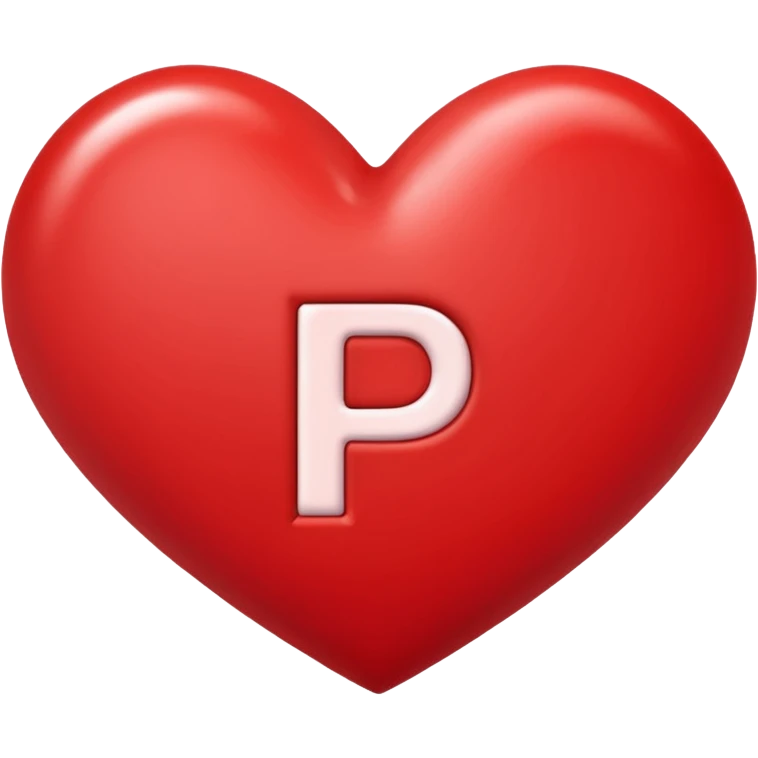 Сердце с буквой Р внутри emoji