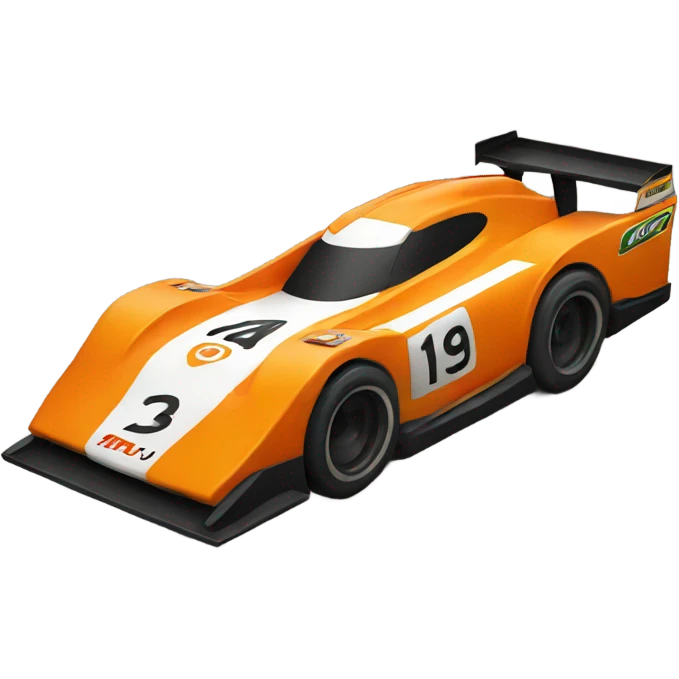 Orange race car emoji