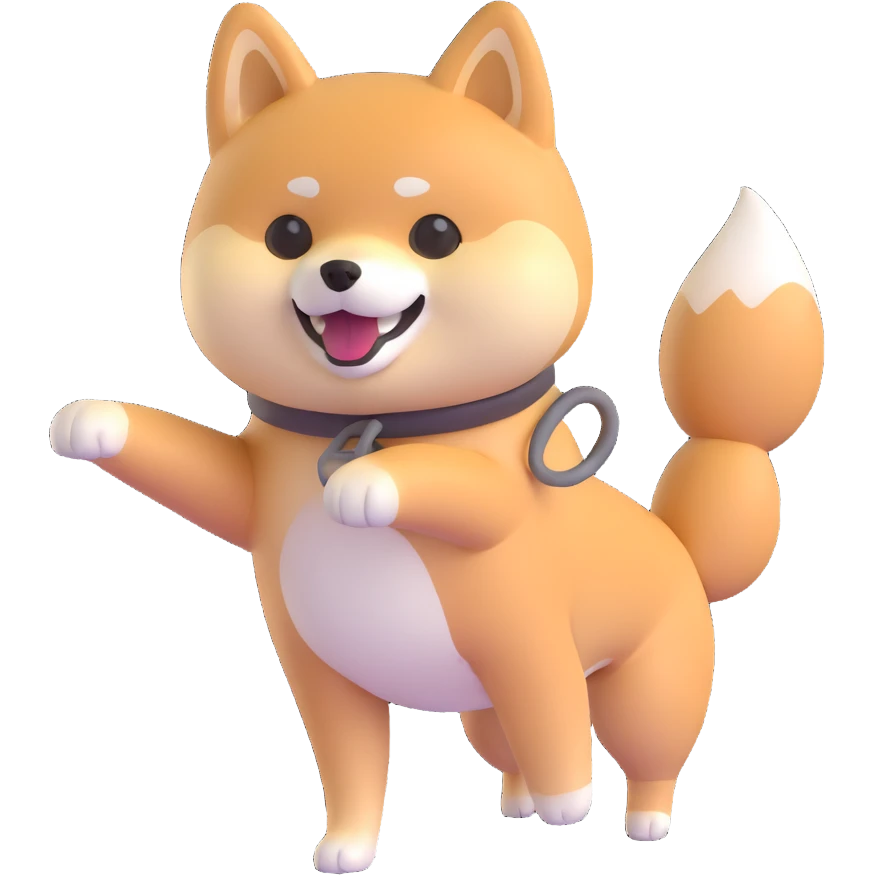 cute shiba inu, exercising emoji