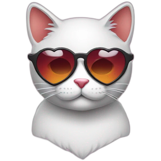 cool cat with heart shades emoji