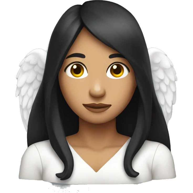 A female angel with long black hair emoji