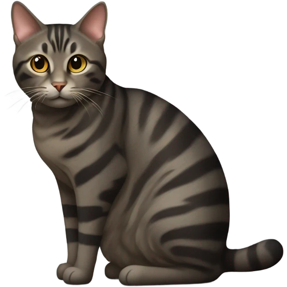 Dark tabby cat  emoji