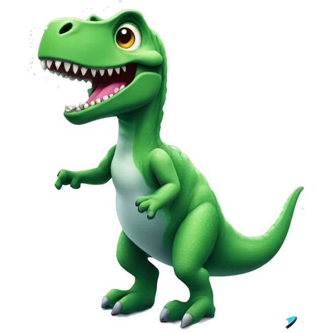 Dino mit snowboard emoji