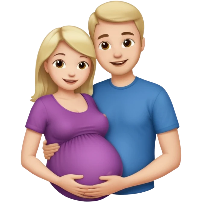 Femme enceinte homme fais bisous sur le ventre emoji
